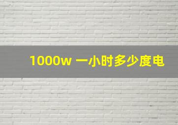 1000w 一小时多少度电